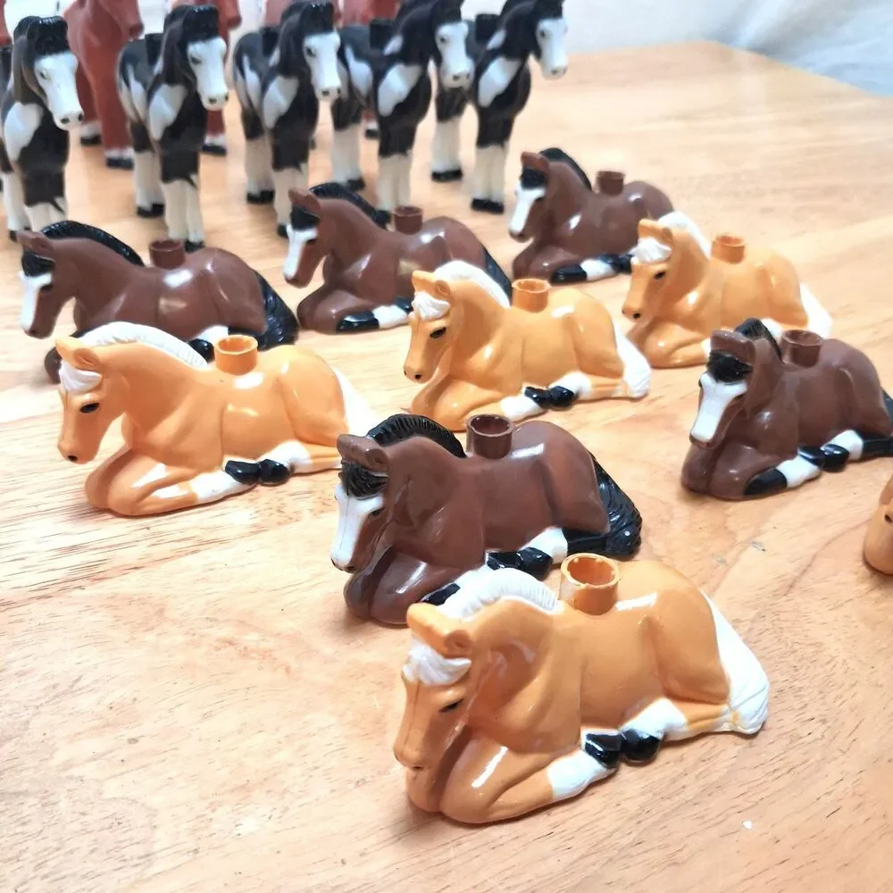 20 Vintage Blow Mold Horse Pony Christmas Tree Light Covers Western Equestrian